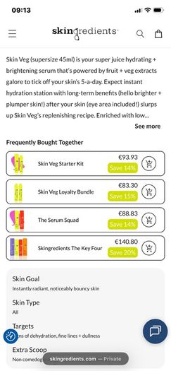 New SKINGREDIENTS Skin Veg Pre Serum Primary Pump ( Not A Refill )