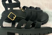 As new Women's black sandals size (40) 7