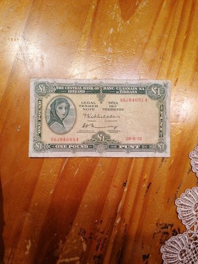 1972 Ireland One Pound Banknote