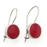 Vintage 925 Sterling Silver & Red Coral Gemstone Earrings Image 3