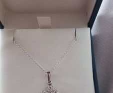 Sterling Silver Cubic Zirconia Cross and Chain