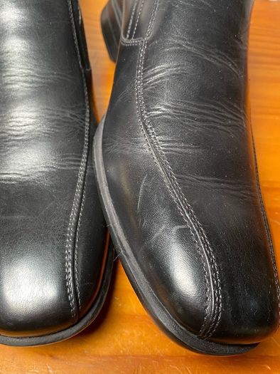 NWOB Clarks Gadwell Stride Mens Black Leather Slip-On Loafers UK10