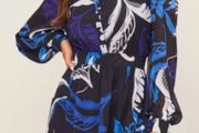 Lipsy Dress in Size 12 - worn only once, gorgeous shades of blue on black background