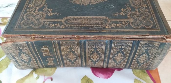 Large Very Heavy Antique HOLY BIBLE Brown s Self Interpreting Family Bible Rev John Brown Illustrated.