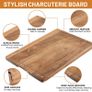 Brand New Acacia Wood Cutting Board Durable Non-Slip Feet with Juice Groove Image 3