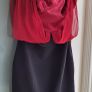 KAREN MILLEN colour block burgundy and black silk layered dress Sz 12 - Bnwt Rrp 195 Sterling Image 8