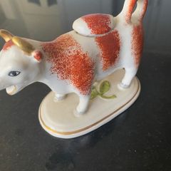 Reduced Staffordshire 19th  century  red and white Daisy cow creamer