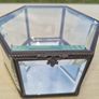 Hexagonal Metal Bevel Glass Jewellery Box Image 2