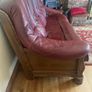 Leather & Walnut 3 piece Suite Image 3
