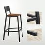 Bar Stools, Set of 2 High Chairs, Kitchen, Dining, Office Seating, Industrial Style, Rustic Brown and Black Image 3