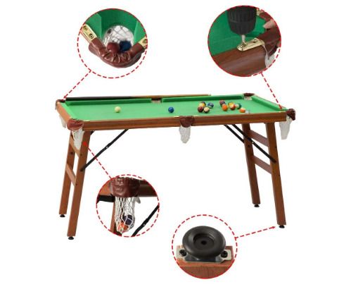 Folding pool table, folding pool table, snooker table