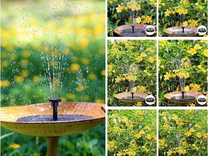 Solar Fountain 2.5W Solar Water Fountain with Solar Panel Solar Pond Pupme with 6 Fountain Nozzles Solar Floating Fountain Pump for the Garden, Bird Bath, Fish Tank (FREE POSTAGE)