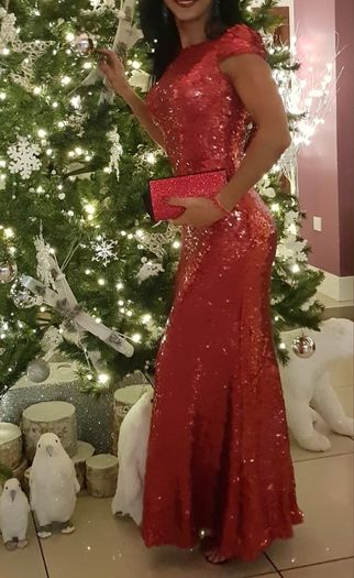 Red Sequin long dress