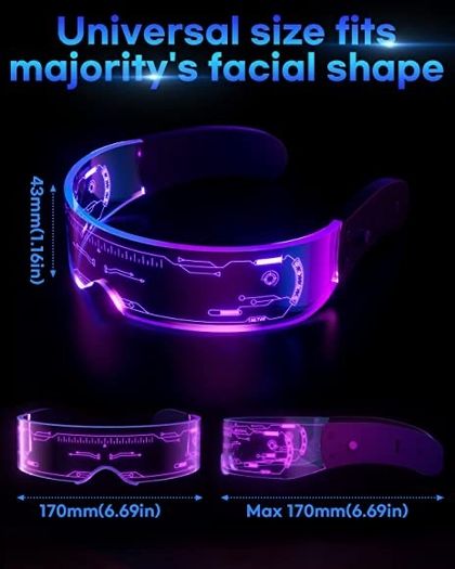 LED Visor Glasses - Luminous Futuristic Flashing Glasses (FREE POSTAGE)