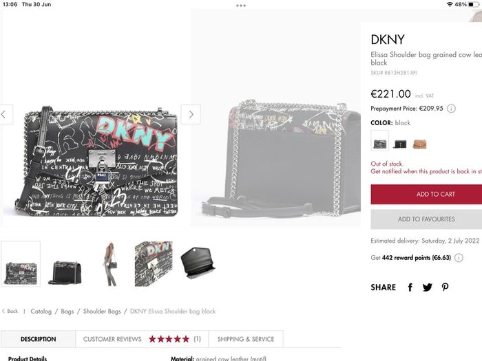DKNY Elissa Leather Graffiti Handbag