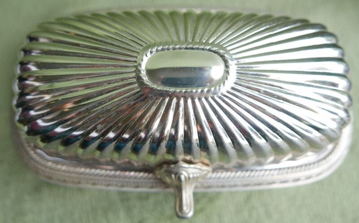 Vintage Roll Top Silver Plated Butter Dish With Glass Insert Vintage