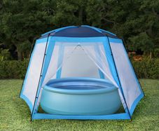 Pool Tent Fabric 660x580x250 cm Blue