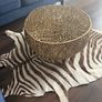 Large Cowhide Rug- Zebra Pattern Image 3