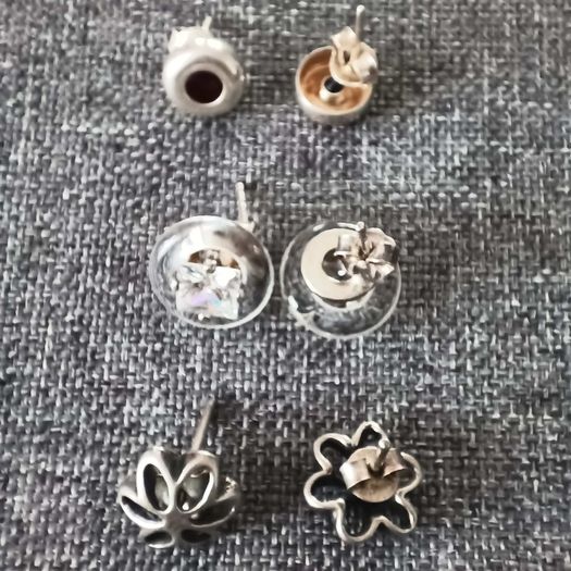 3 x  silver earrings