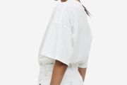 Cream Denim Shorts