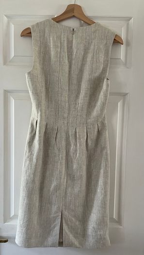 Hobbs Linen Dress - Size 10 - Elegant Neutral Occasion Wear