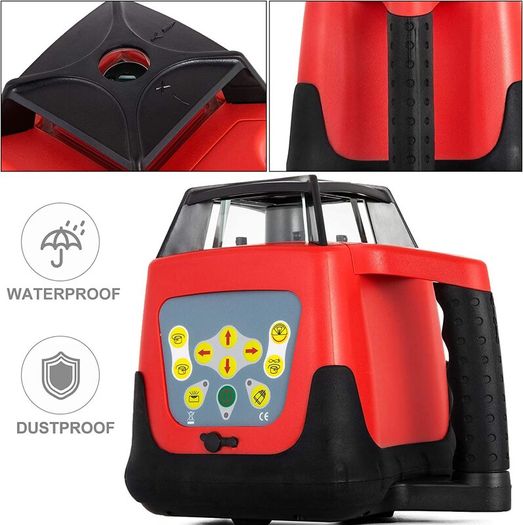 Professional Red Rotating Laser Max Working Range  500m Line Laser 360 Degree Laser Altimeter Water and Dustproof Outdoor Working
