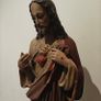 Large, vintage, cast 33" high Jesus Sacred Heart statue. Image 3