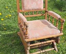 Antique Rocking Chair (c 1900's) - solid wood