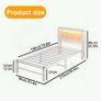 Single Bed Frame with Headboard&LED Lights,Heavy Duty Metal Platform Bed Frame Single with Charging Station, Image 9