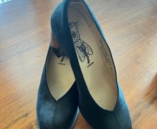 New - Fly London Suede Court Shoes Stacked Heel
