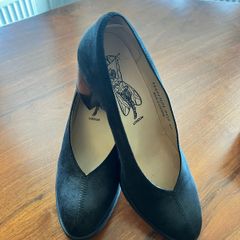 New - Fly London Suede Court Shoes Stacked Heel