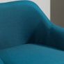 Scandinavian Design Bar Stools - Set of 2 Bar Stools with High Comfort, Footrests, and Armrests - Solid Wood Blue Linen Image 7