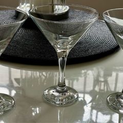 3 clear martini/cocktail glasses