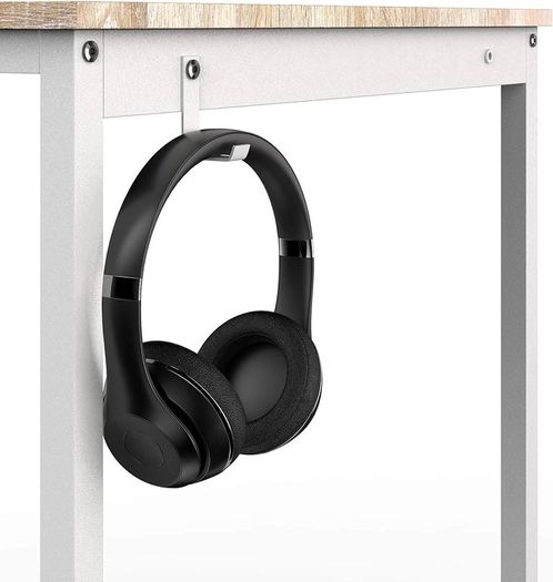 Writing Computer Desk, Office Work Desk for student and worker, Laptop Table with Storage Bag and Headphone Hook,Modern Simple Style Desks for Bedroom, Home, Office(80x50x75cm)