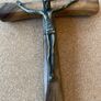 Hand carved olive wood French cross Image 2