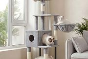 Cat Tree, 125 cm Cat Tower for Indoor Cats, Cat Scratching Post with Hidden Space, Sturdy Steel Tube