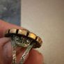 Vintage Ottoman Style Statement Ring Green Ruby Coloured Stones Image 2