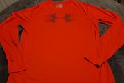 mens orange under armor long sleeve running top
