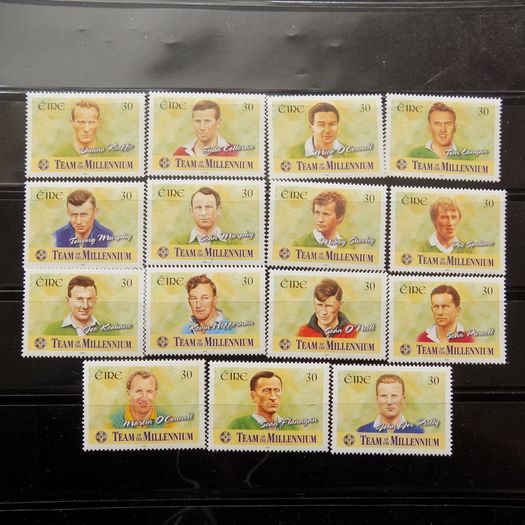 Ireland 1999 GAA Millenium Football Team Stamp Set.MNH.