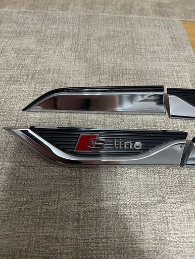 Genuine Audi A5 (B9) S-Line Fender Badge Door Emblems Chrome 4-set Logo Full Set S line