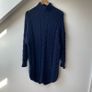 REISS Laura Navy Blue Cable Knit Wool Blend Sweater Dress Tunic Mock Neck Size M Image 4