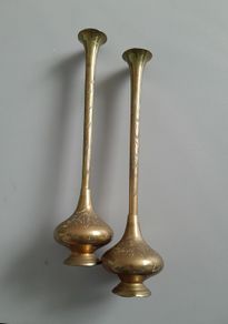 Brass Ornamental Vases x 2