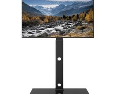 TV Floor Stand for 30-70 Inch LED LCD OLED Flat Curved TVs, Height Adjustable Tall Swivel Standing TV Stand, Universal Freestanding Floor Standing TV Stand Base up to 40kg, Max VESA 600x400mm