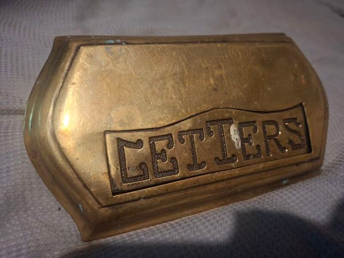 Lovely reclaimed Antique Brass Letterbox