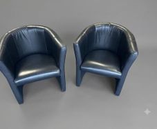 Pair of Leather Tub Chairs