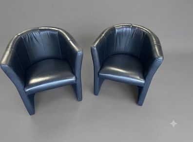 Pair of Leather Tub Chairs