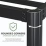 41 cm High Super King Bed Frame, 180 x 200 cm Metal Bed Frame Super King with Rounded Corner Legs Image 4