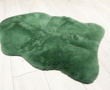 Green fur rug