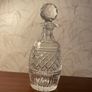 Vintage Cut Crystal Whisky   Brandy Decanter with Large Faceted Stopper Image 3