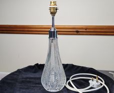 Vintage Waterford Crystal Table Lamp Base Signed Cut Glass 38cm Ireland